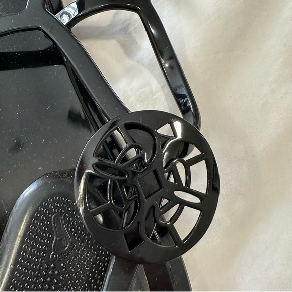 Circus Pink Mae Medallion Jelly Thong Black Sandals size 9 with cushion inserts - Picture 5 of 7